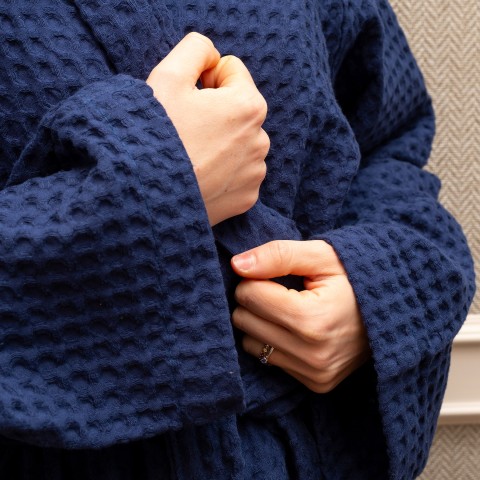 Apone - Terry Honeycomb Hooded Bathrobe