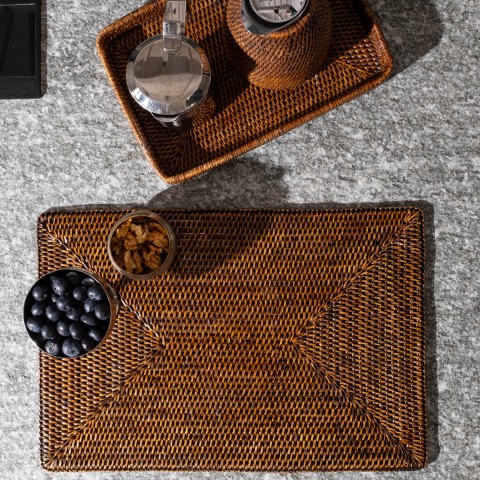Calamus - Set Of 2 Rectangular Rattan Plates