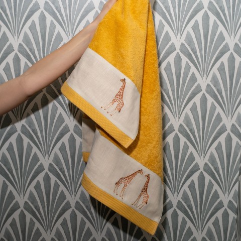 Jungle - Terry Towel Set with Embroidered Linen Border
