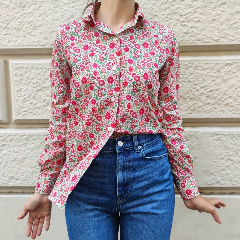 Liberty Danjo Rosso - Woman Shirt in Liberty London Fabric