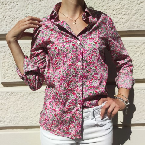 Liberty Poppy Forest - Woman Shirt in Liberty London Fabric