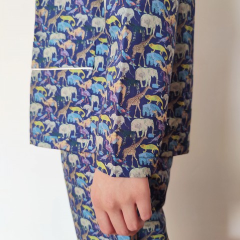 Liberty Zoo Blu - Women Pajama in Liberty London Fabric