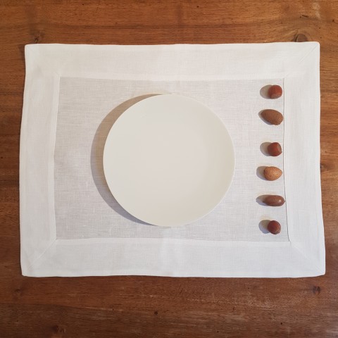 Puro Lino - 2 White Pure Linen Placemats