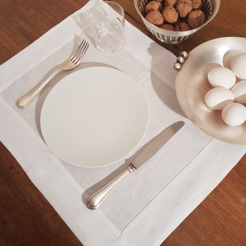 Puro Lino - 2 White Pure Linen Placemats