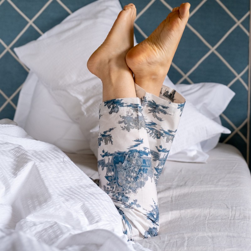 Toile de Jouy Blue - Cotton...