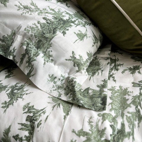 Toile De Jouy - Cotton Percale Sheet Set
