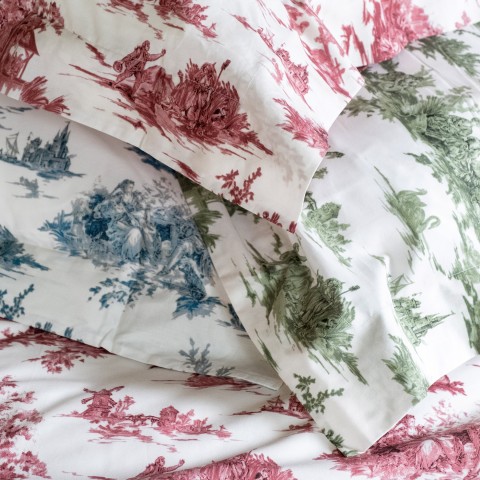 Toile De Jouy - Cotton Percale Duvet Cover Set