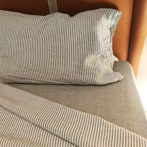 Vintage Striped - Double Linen Sheet Set No Ironing